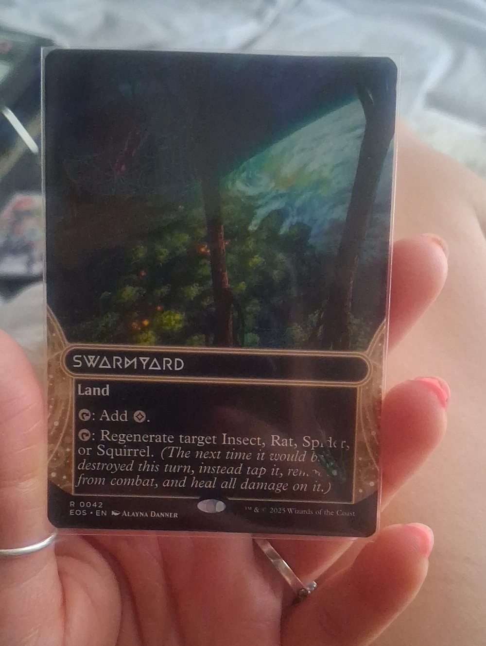 Swarmyard Land Trading Card - Black/Green